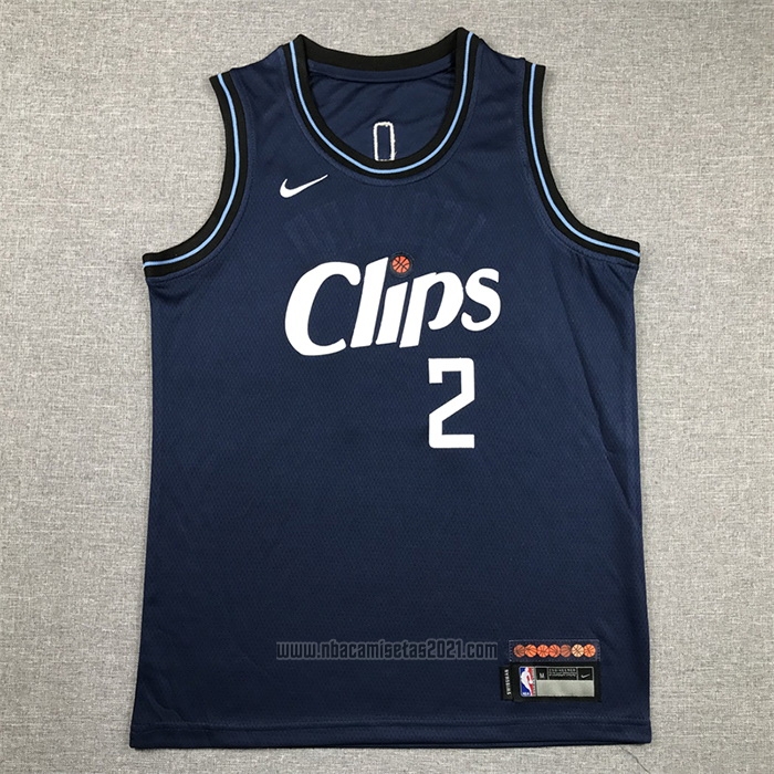 Camiseta Nino Los Angeles Clippers Kawhi Leonard #2 Ciudad 2023-24 Azul